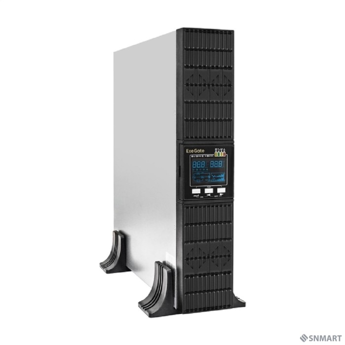 Exegate EX293049RUS ИБП On-line ExeGate PowerExpert ULS-2000.LCD.AVR.1SH.2C13.USB.RS232.SNMP.2U <2000VA/2000W, On-Line, PF=1, LCD, 1*Schuko+2*C13, RS232, USB, SNMP-slot, Rackmount 2U/Tower, металличес