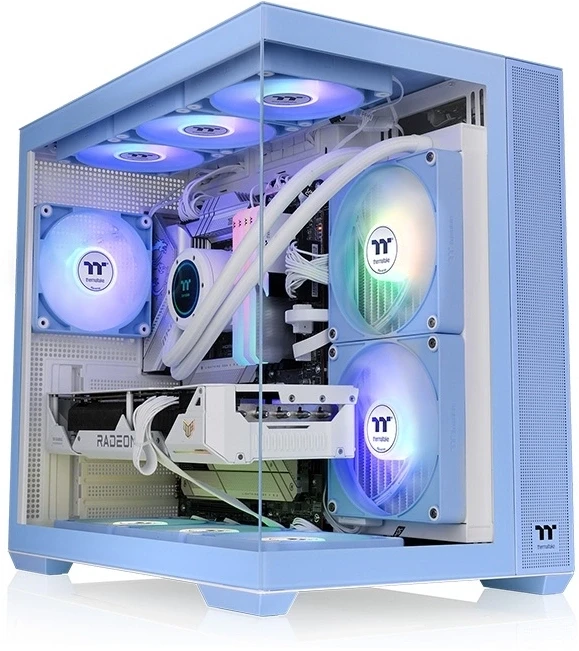 Компьютерный корпус Thermaltake View 380 TG ARGB Hydrangea синий без БП ATX