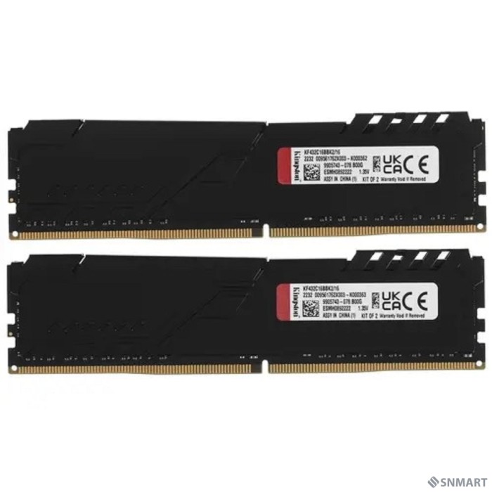 Kingston DDR4 DIMM 16GB Kit 2x8Gb KF432C16BBK2/16 PC4-25600, 3200MHz, CL16