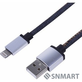 Rexant (18-4248) Кабель USB-A  -  Lightning для Apple, 2,4A, 1м, в нейлоновой оплетке (джинсовая ткань)