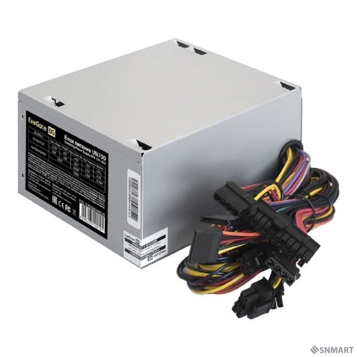 Exegate EX259602RUS Блок питания 700W Exegate UN700, ATX, 12cm fan, 24p+(4+4)p,  6/8p PCI-E, 4*SATA,  2*IDE, FDD
