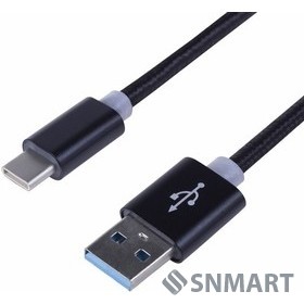 Rexant (18-1884) Кабель USB-A  -  Type-C, 2,4A, 1м, в серебрянной нейлоновой оплетке