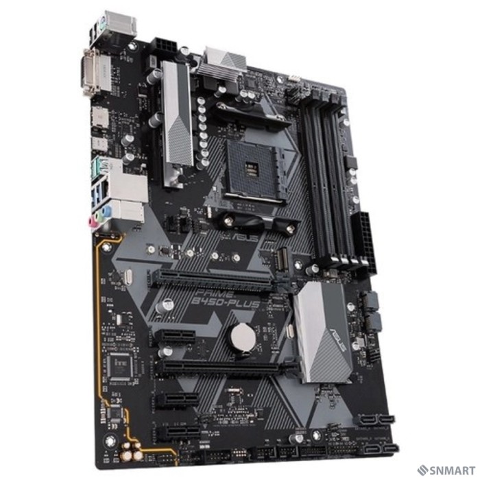 ASUS PRIME B450-PLUS (Socket AM4, ATX, 4xDDR4(128GB), DVI-D/HDMI 2.0, 1xPCIe 3.0x16/1xPCIe 2.0x16/3xPCIe 2.0, 1xLAN, 6xSATA 6Gb/s, 1xM.2, 1xType-C, 4xUSB 3.1, 2xUSB 2.0, 1xPS/2)
