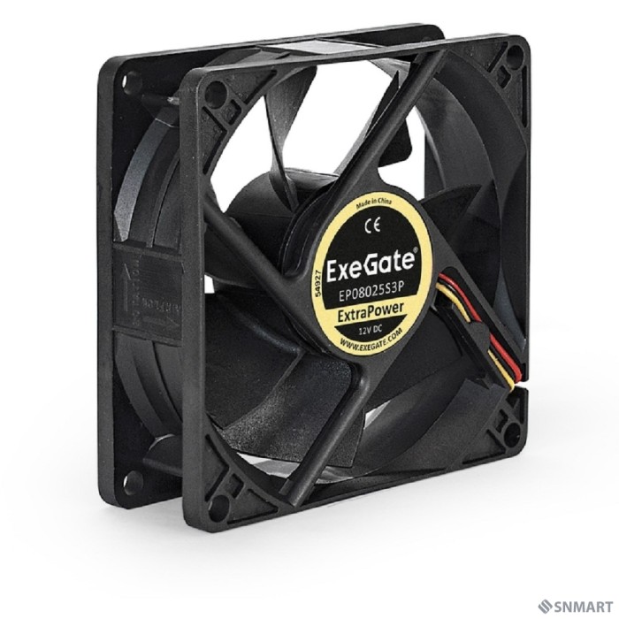 Exegate EX166174RUS Вентилятор ExeGate Mirage-S 80x80x25 подшипник скольжения, 2000 RPM, 23dB, 3pin