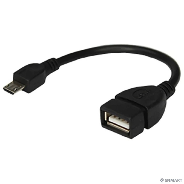 Rexant (18-1182) Кабель USB OTG, шт. micro USB  -  гн. USB-A, 2,4A, 0,15м, ПВХ, черный