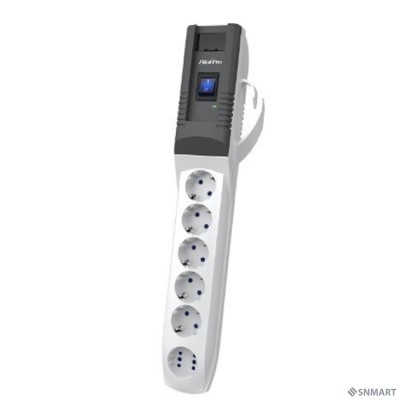 ZIS Сетевой фильтр Pilot - Pro USB [5 с заземлением +1 в формате GP, USB 3A, с разъёмами type A, C] 3м [арт.182]