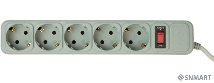 PC PET Сетевой фильтр AP01006-E-G 1.8м (5 розеток) серый