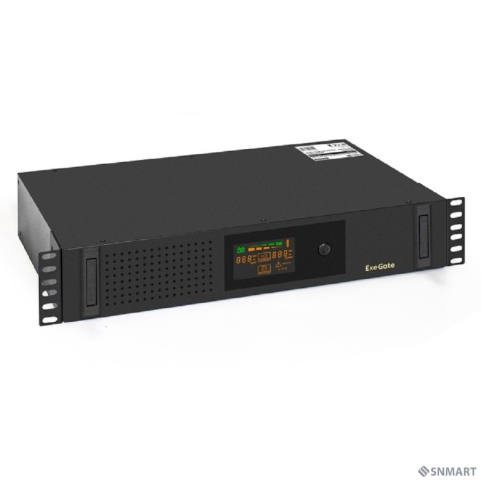 Exegate EX293851RUS ИБП ExeGate ServerRM UNL-2000.LCD.AVR.2SH.3C13.USB.2U <2000VA/1200W, Color LCD, AVR, 2*Schuko+3*C13, USB, 2U, установка в стойку, Black>