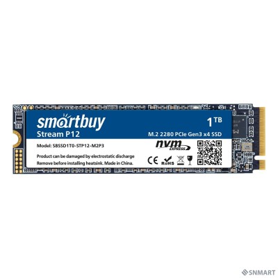 Smartbuy M.2 SSD 1Tb Stream P12 SBSSD1T0-STP12-M2P3 NVMe PCIe3