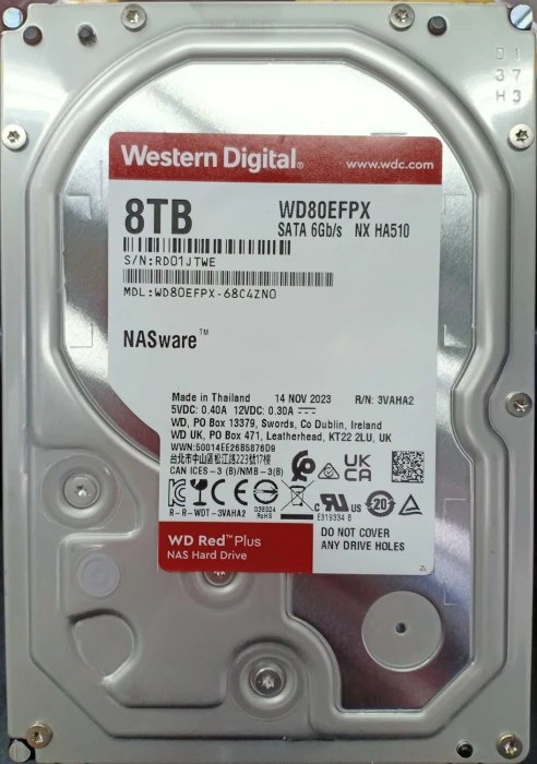 Жесткий диск (HDD) WD Red Plus 8 ТБ (WD80EFPX)