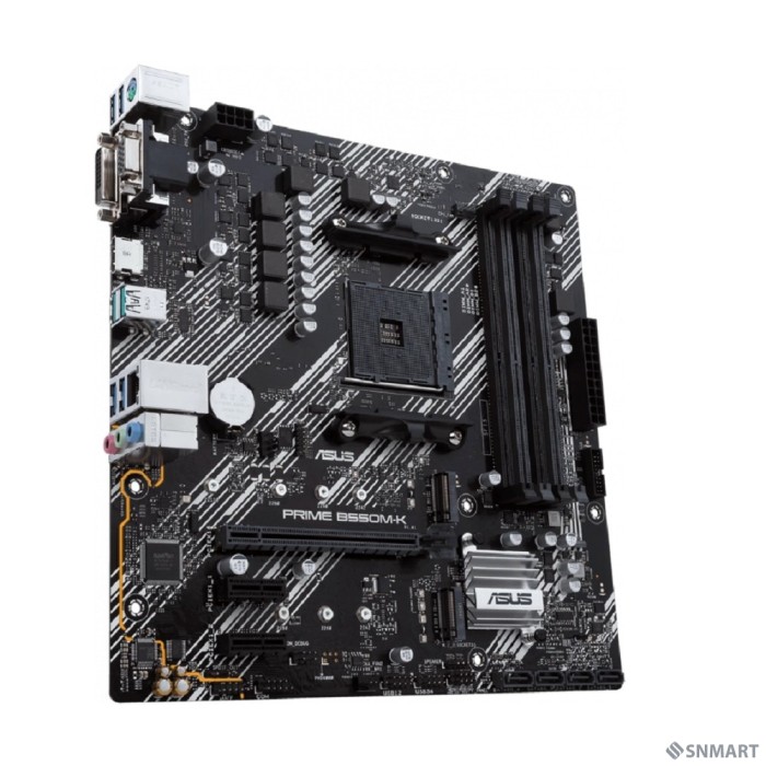 ASUS PRIME B550M-K (Socket AM4, mATX, 4xDDR4(128GB), VGA/DVI-D/HDMI 2.1, 1xPCIe 4.0x16/2xPCIe 3.0, 1xLAN, 4xSATA 6Gb/s, 2xM.2, 6xUSB 3.2, 1xPS/2)