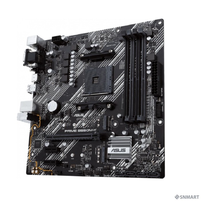 ASUS PRIME B550M-K (Socket AM4, mATX, 4xDDR4(128GB), VGA/DVI-D/HDMI 2.1, 1xPCIe 4.0x16/2xPCIe 3.0, 1xLAN, 4xSATA 6Gb/s, 2xM.2, 6xUSB 3.2, 1xPS/2)