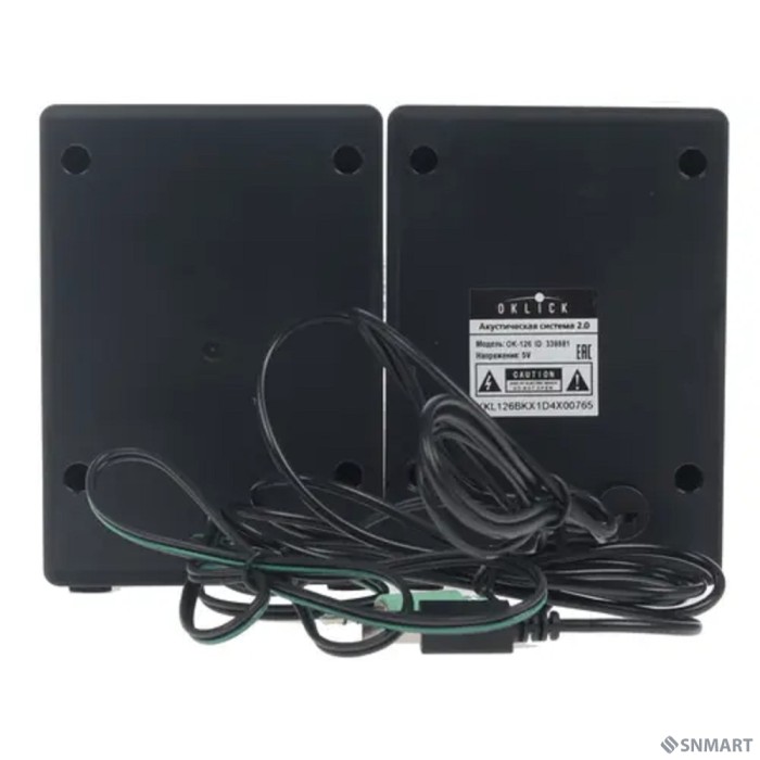 Oklick OK-126 2.0 черный 6Вт портативные