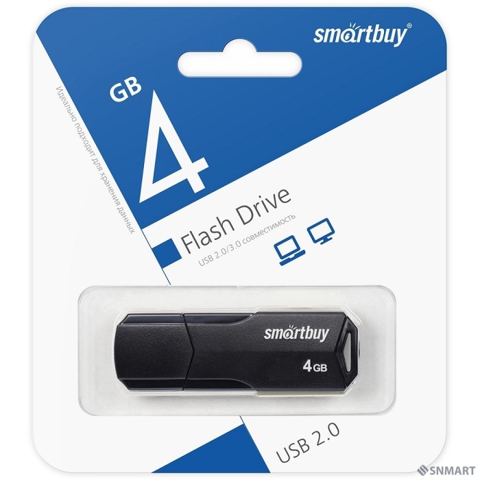 Smartbuy USB Drive 4GB CLUE Black (SB4GBCLU-K)