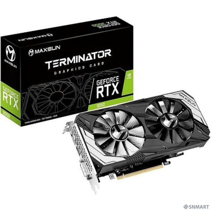 Видеокарта MAXSUN MS-RTX3050 Terminator 6G S0  6Gb GDDR6, 96bit, 1552-1777Mhz, DP/HDMI/DVI, 115W Ret (6940709610190)
