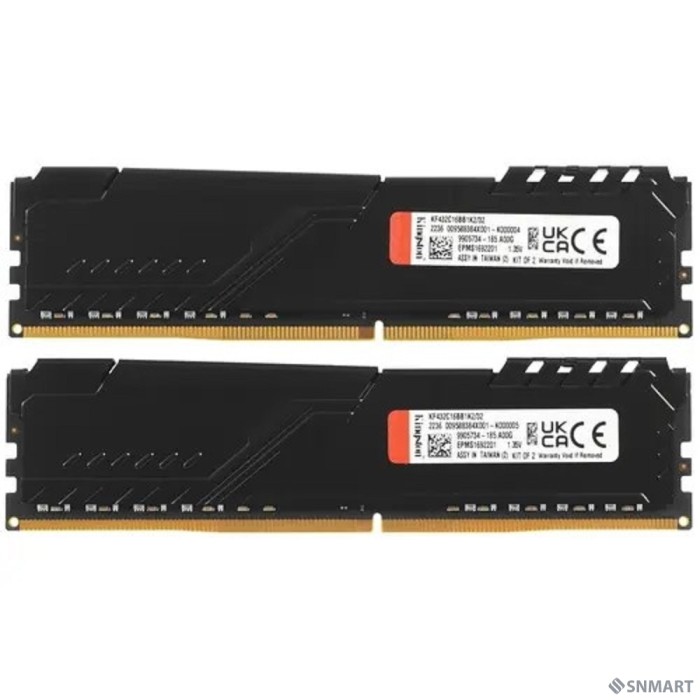 Kingston DDR4 DIMM 32GB Kit 2x16Gb KF432C16BB1K2/32 PC4-25600, 3200MHz, CL16