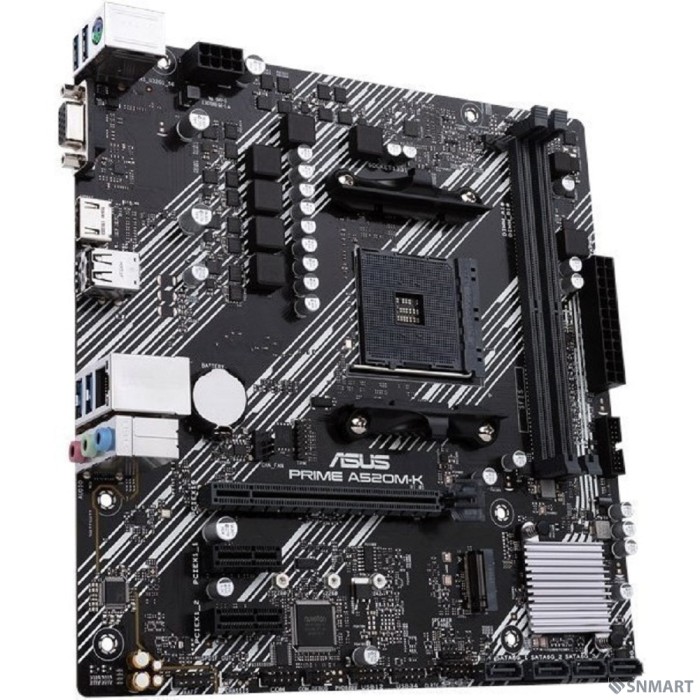 ASUS PRIME A520M-K (Socket AM4, mATX, 2xDDR4(64GB),  VGA/HDMI 2.1, 1xPCIe 3.0x16/2xPCIe 3.0, 1xLAN, 4xSATA 6Gb/s, 1xM.2, 4xUSB 3.2, 2xUSB 2.0, 1xPS/2)