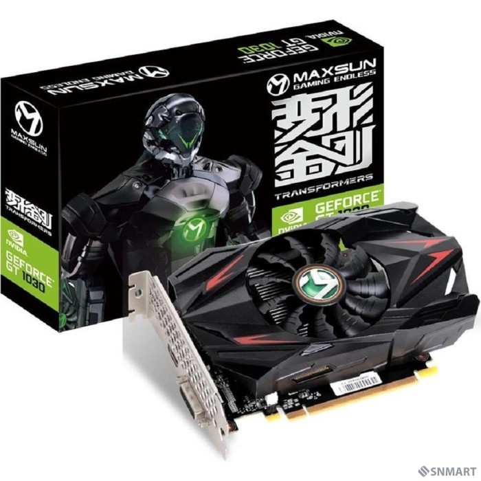 Видеокарта MAXSUN MS-GT1030 Transformer2G 2Gb GDDR5, 64bit, 1227/6000Mhz, HDMI/DVI, 30W Ret (6940709610946)