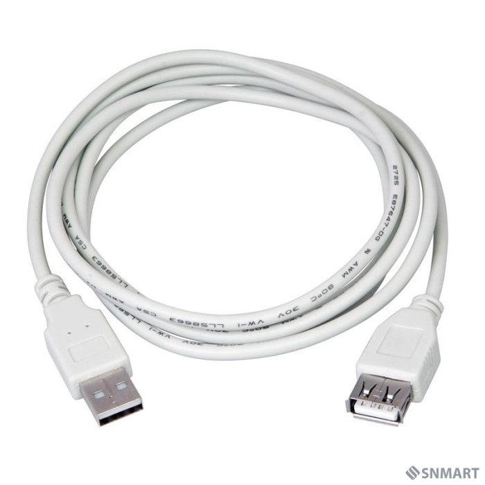 Rexant (18-1117) Кабель шт. USB-A  -  гн. USB-A, 2,4А, 5м, ПВХ, серый