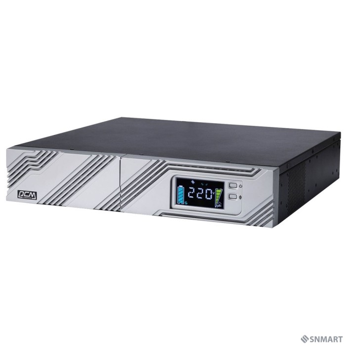 PowerCom SMART RT SRT-2000A LCD ИБП [Line-Interactive, 2000VA / 1800W, Rack/Tower, IEC, Serial+USB, SmartSlot, подкл. доп. батарей] (1157682)