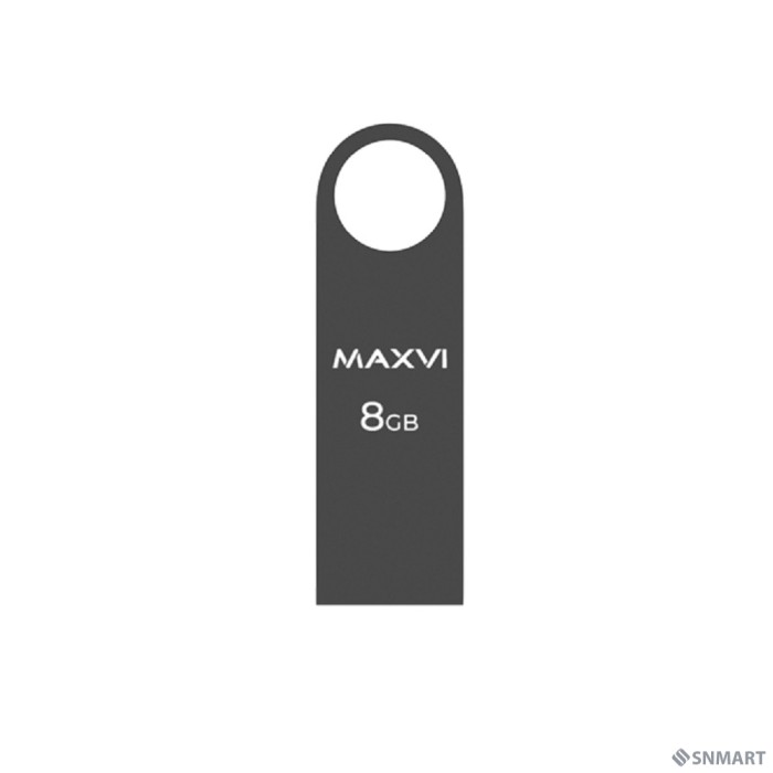 Maxvi USB Drive 8GB MK dark-grey, монолит, металл, USB 2.0 FD8GBUSB20C10MK