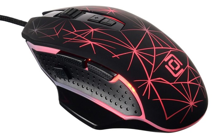 Мышь Оклик 935G STARFALL черный оптическая (3200dpi) USB (8but)