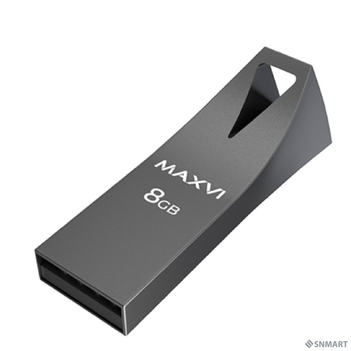 Maxvi USB Drive 8GB MK2 dark grey, монолит, металл, USB 2.0 FD8GBUSB20C10MK2