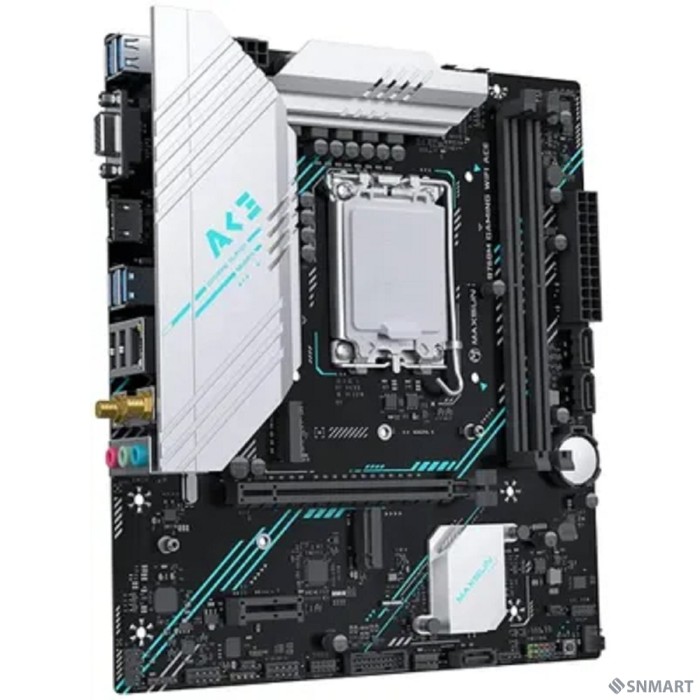 MAXSUN MS-B760M Gaming WIFI ACE (Socket 1700, mATX, 2*DDR5, VGA/HDMI, 3*SATA3, 2*M.2, 1xPCI-E x16 /1xPCI-E x4, 2*USB 2.0, 4*USB 3.2 GEN1, LAN 1*1G,  Bluetooth,  Wi-Fi 802.11ax, RTL)