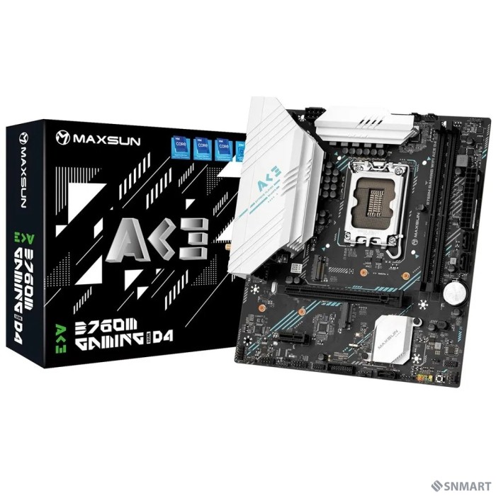 MAXSUN MS-B760M Gaming WIFI ACE (Socket 1700, mATX, 2*DDR5, VGA/HDMI, 3*SATA3, 2*M.2, 1xPCI-E x16 /1xPCI-E x4, 2*USB 2.0, 4*USB 3.2 GEN1, LAN 1*1G,  Bluetooth,  Wi-Fi 802.11ax, RTL)