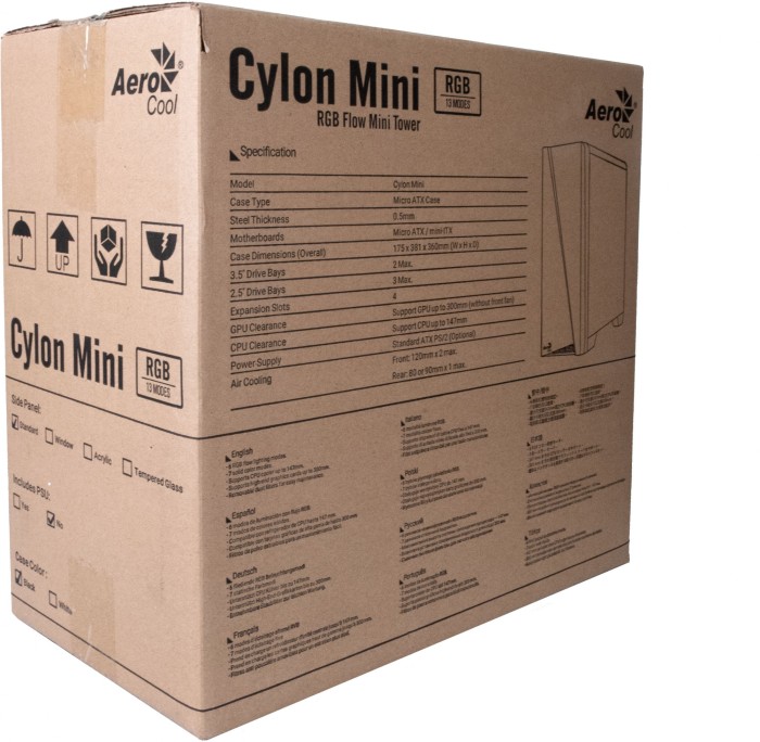 Компьютерный корпус Aerocool Cylon Mini-S-BK-v1 VX-500 IRU черный 500W mATX