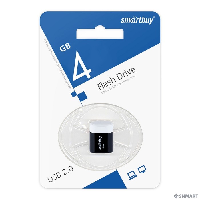Smartbuy USB Drive 4GB LARA Black (SB4GBLara-K)