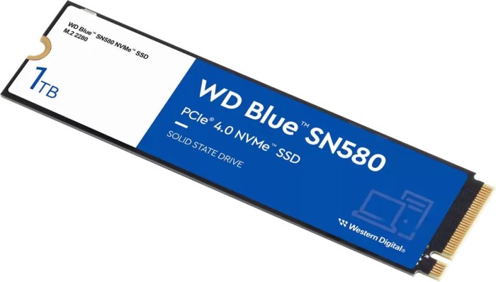 Накопитель SSD WD 1 ТБ Blue SN580 M.2 PCIe 4.0 x4 (WDS100T3B0E)