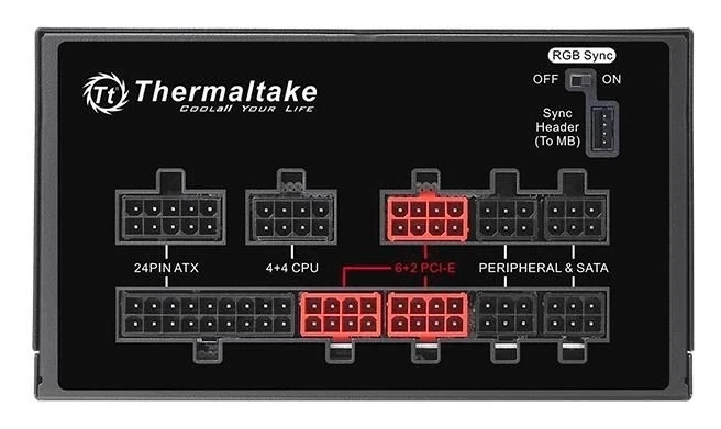 Блок питания для компьютера Thermaltake Toughpower Grand RGB Sync Gold 850w 140мм