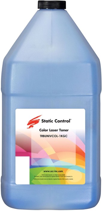 Тонер Static Control TRBUNIVCOL-1KGC голубой флакон 1000гр. для принтера Brother HL 3040/3070