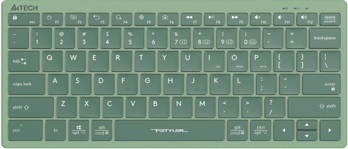 Клавиатура A4Tech Fstyler FBX51C зеленый USB беспроводная BT/Radio slim Multimedia (FBX51C MATCHA GREEN)