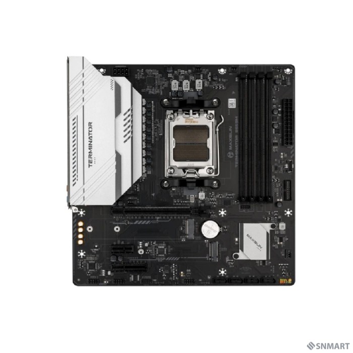 MAXSUN MS-Terminator B650M (Socket AM5, mATX, 4*DDR5(192Gb), DP/HDMI, 4*SATA3, 2*M.2, 1*PCIEx16/1*PCIEx4/1*PCIEx1, 2*USB 2.0, 4*USB 3.2, LAN 1*2.5G, RTL)