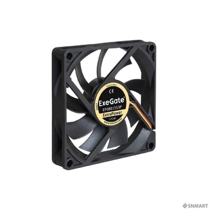 Exegate EX283374RUS Вентилятор ExeGate ExtraPower EP08015S3P, 80x80x15 мм, подшипник скольжения, 3pin, 2500RPM, 26dBA