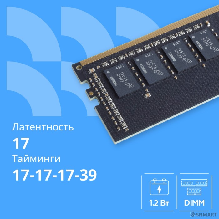 CBR DDR4 DIMM (UDIMM) 8GB CD4-US08G24M17-00S PC4-19200, 2400MHz, CL17, 1.2V, Micron SDRAM, single rank, пожизненная гарантия