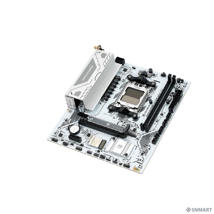 MAXSUN MS-Challenger B650M WIFI ICE V2 (Socket AM5, mATX, 2*DDR5(64Gb), DP/HDMI, 3*SATA3, 1*M.2, 1*PCIEx16/1*PCIEx1, 2*USB 2.0, 4*USB 3.2, LAN 1*1G,  Bluetooth,  Wi-Fi 802.11ac, RTL)