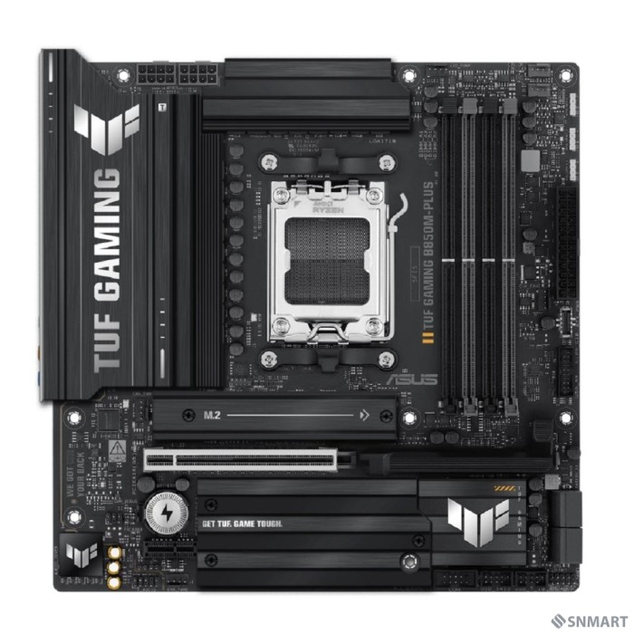 ASUS TUF GAMING B850M-PLUS (Socket AM5, mATX, 4xDDR5(256GB), DP/HDMI, 1xPCIe 5.0x16/1xPCIe 4.0x1, 1xLAN (2.5GbE), 4xSATA 6Gb/s, 3xM.2, 1xType-C, 7xUSB 3.2, 4xUSB 2.0)