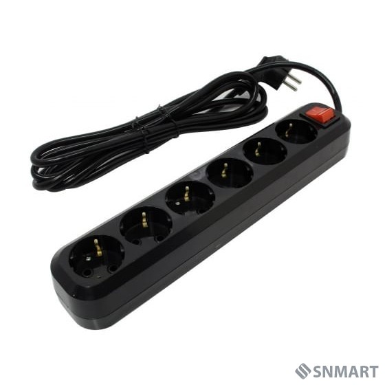 5bites SP6B-330 Сетевой фильтр 6S / 3*1.5MM2 / 16A / ABS / 3M / BLACK