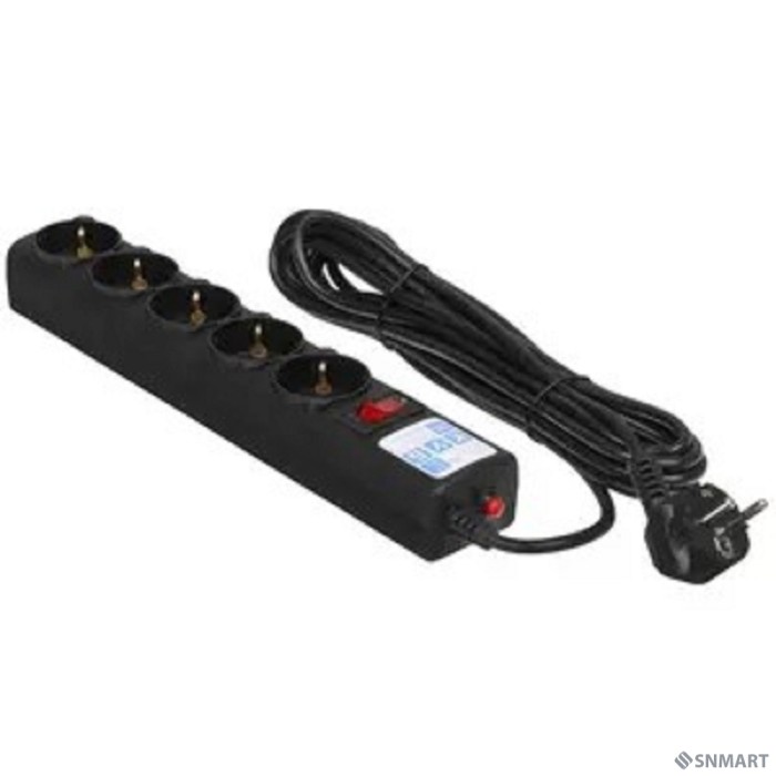 PowerCube Фильтр-удлинитель 5.0м, 5 розеток,10А (SPG5-С5), черный графит