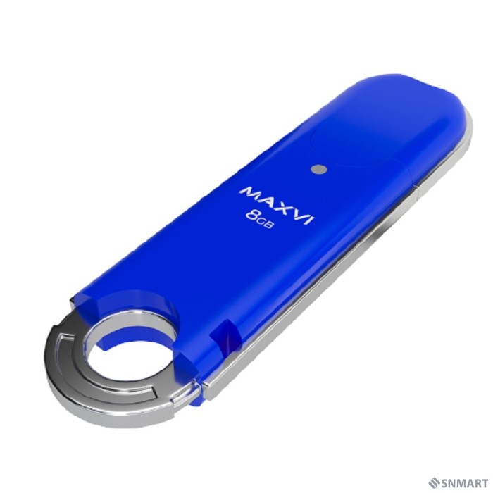 Maxvi USB Drive 8GB P2 blue, монолит с колпачком, ABS пластик, USB 2.0