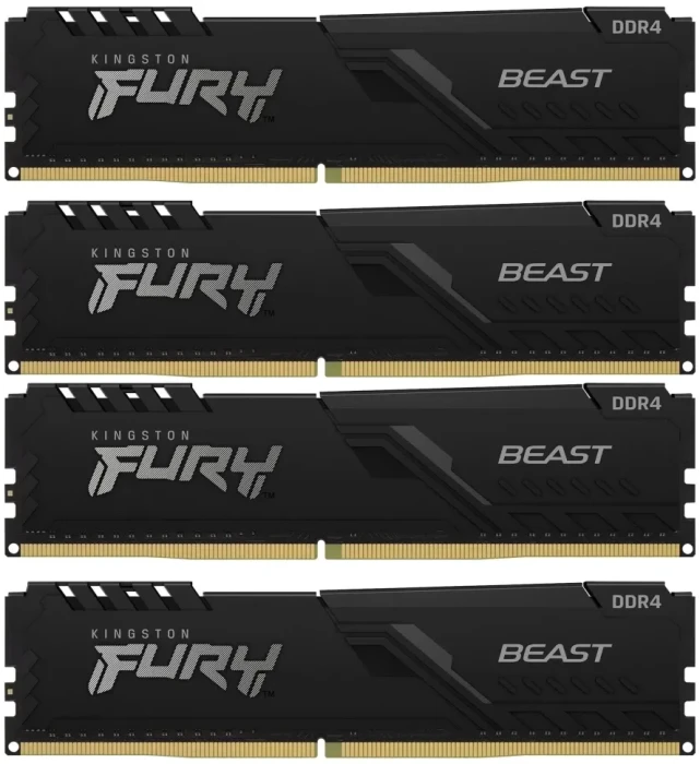Оперативная память DDR4 Kingston Fury Beast Black 4x8 ГБ 3600MHz (KF436C17BBK4/32)