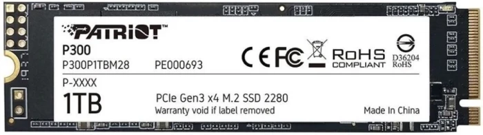 Накопитель SSD Patriot 1 ТБ P300 M.2 PCIe 3.0 x4 (P300P1TBM28)