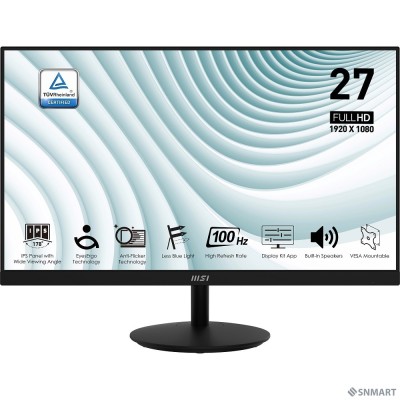 MSI PRO 27&quot; MP271A [IPS 1920x1080 100Hz 1ms 1000:1 300cd 178/178 8bit(6bit+FRC) D-Sub HDMI1.4b DisplayPort1.2a 2x2W Tilt VESA]