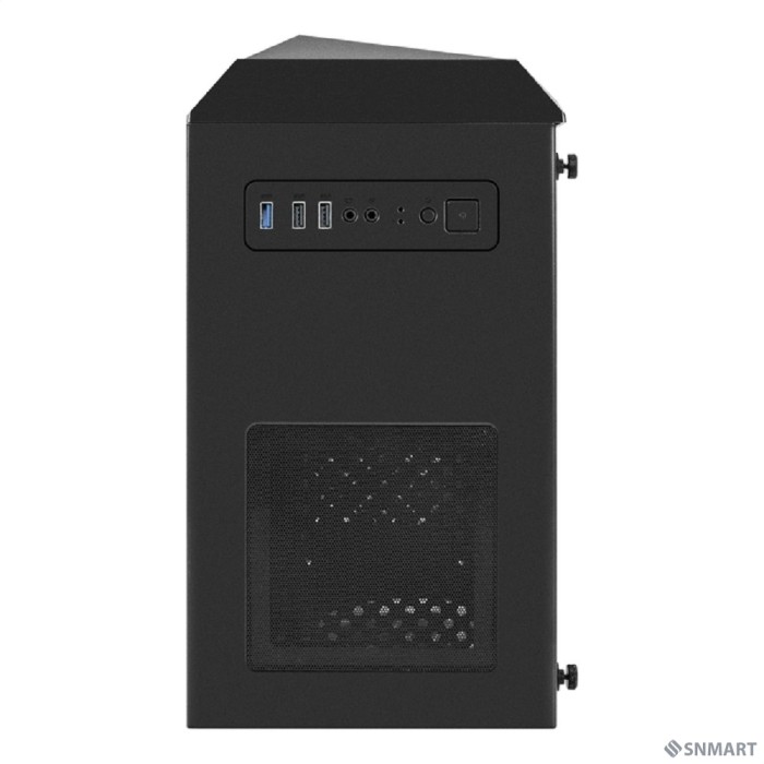 Exegate EX294384RUS Корпус Minitower ExeGate Mistery R2 (mATX, без БП, 2*USB+1*USB3.0, аудио, черный, 1 вент. 12см с RGB подсветкой и полоса на передней панели, боковая панель - закаленное стекло)