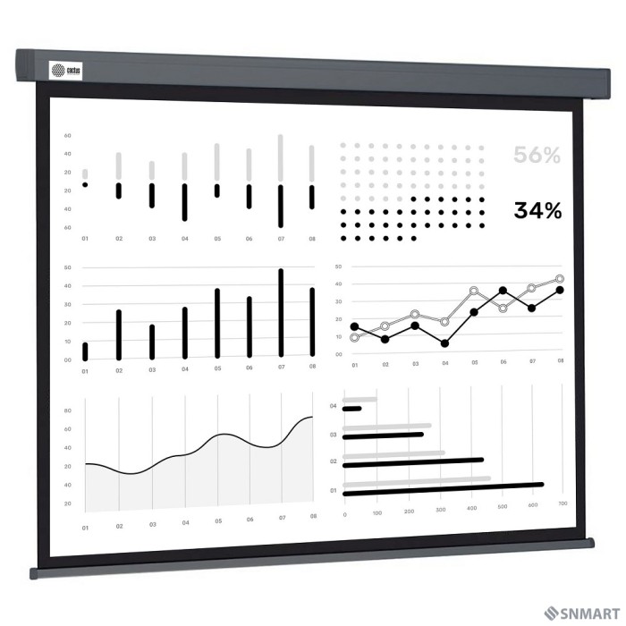 Экран Cactus Wallscreen CS-PSW-180X180-SG,  180х180 см, 1:1,  настенно-потолочный серый