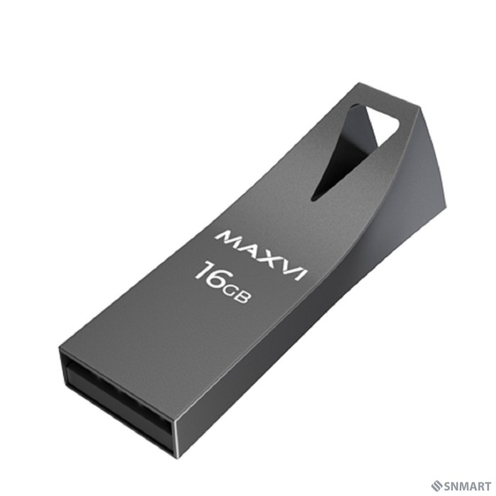 Maxvi USB Drive 16GB MK2 dark grey, монолит, металл, USB 2.0 FD16GBUSB20C10MK2