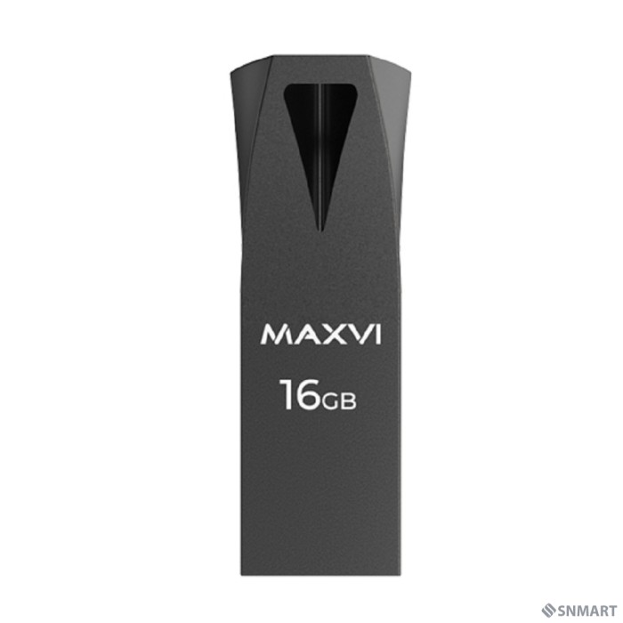 Maxvi USB Drive 16GB MK2 dark grey, монолит, металл, USB 2.0 FD16GBUSB20C10MK2